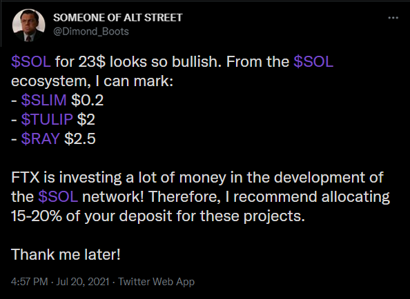Moneyfe45313071's tweet photo. Stop watching charts!

This man predicted the growth of $SOL and the $SOL ecosystem and did ~80X on it🤑

Follow not to skip the next TAs - @DIMOND_BOOTS

$btc $link $atom $rune $twt $soul $zec $feg $dot $pha $ksm $vet $hbar $icp $ohm $torg $xlm $hot $pols $bel $bake $iq https://t.co/hWWAPyVZta