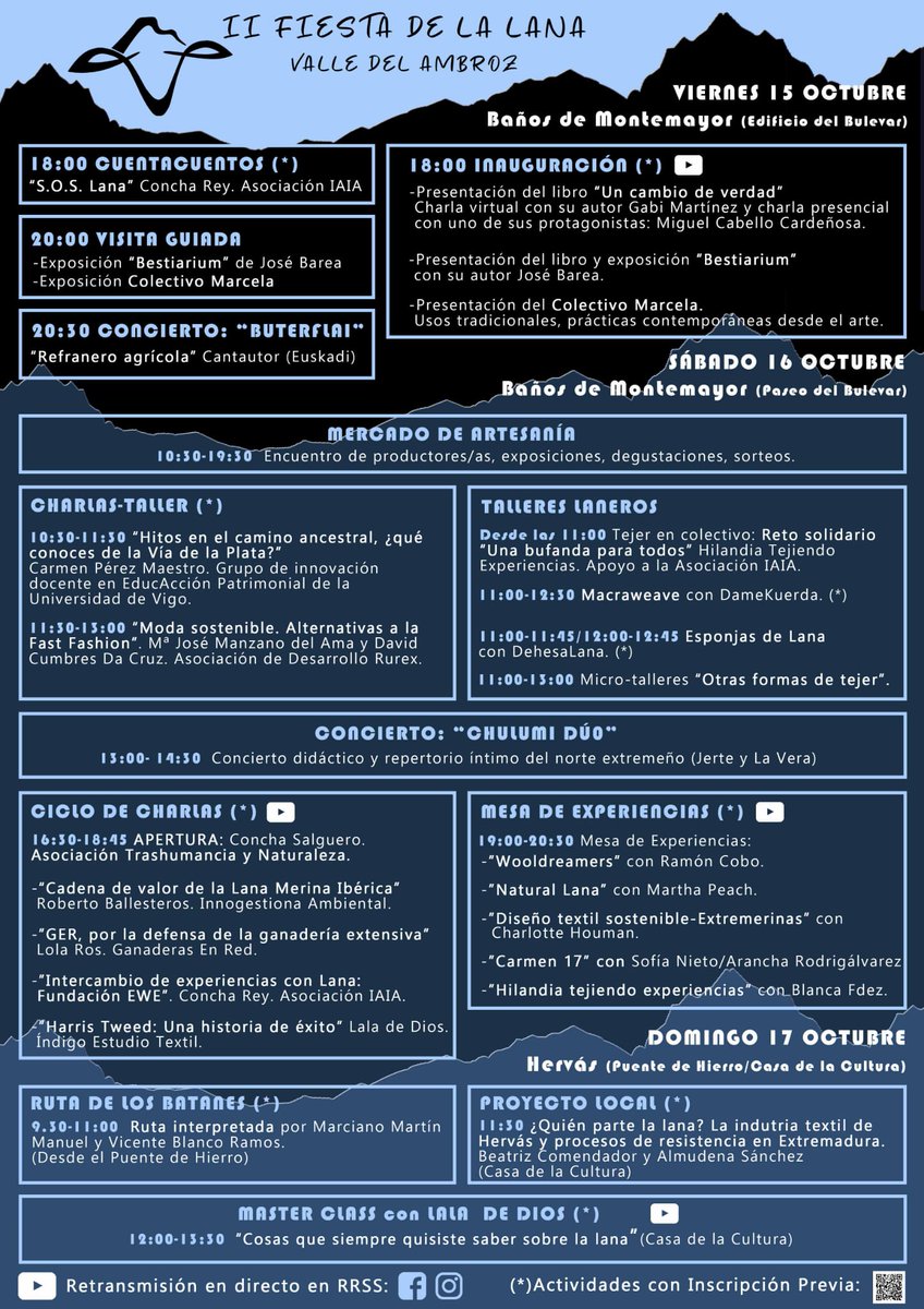 TrashumanciayN's tweet photo. 🐑 Este fin de semana se celebra la II Fiesta de la lana del valle del Ambroz. 3 días para hablar de la lana desde múltiples miradas.
No te pierdas la increíble programación que ha organizado Laneras 💚 https://t.co/p1wJ7FGKYD