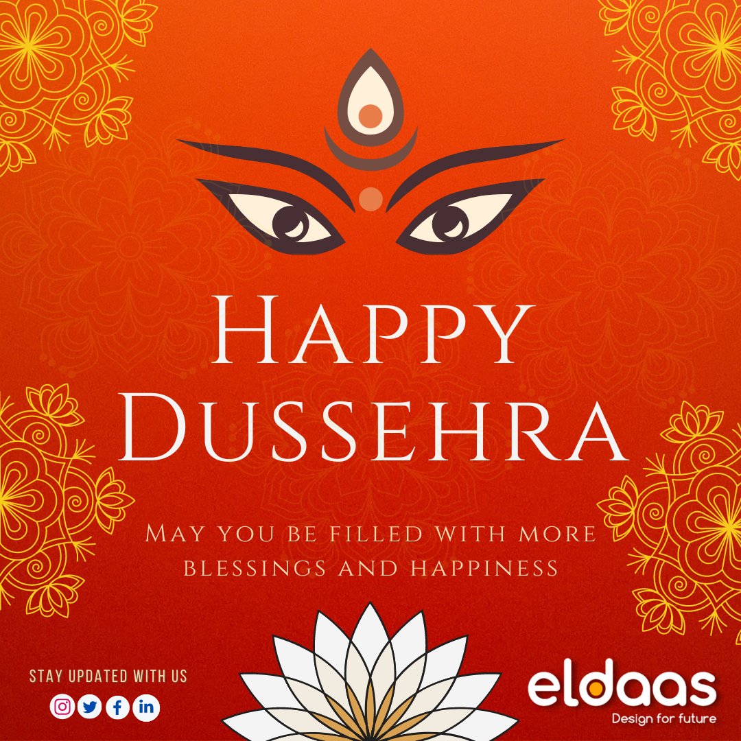 ELDAASTech's tweet photo. ELDAAS Family Wishing Everyone a very Happy Dussehra 2021!
#dussehra #dussehra2021 #eldaasfamily #celebratelife #elturf https://t.co/okwiMZBFDx