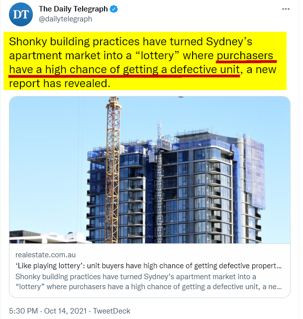 justthink1's tweet photo. If they had been watching #MondayNightPropertyRants with Martin @DFA_Analyst the buyers would have learned to conduct proper DD...
1) The builder
2) Developer
3) Historical records of site
4) Previous builds
5) What other tenant/buyers also say that occupy building... #ustsaying https://t.co/c1odQxxK9D