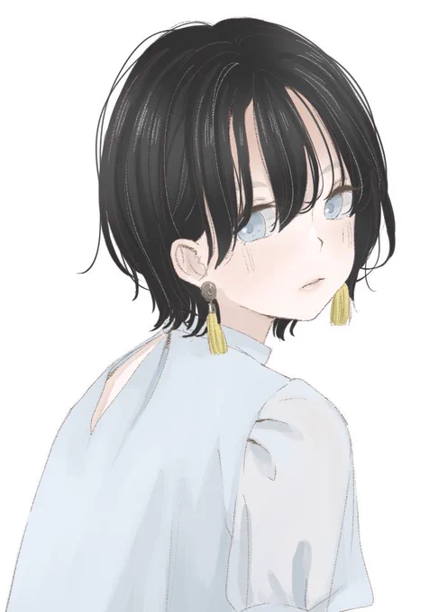 黒髪 #イラスト