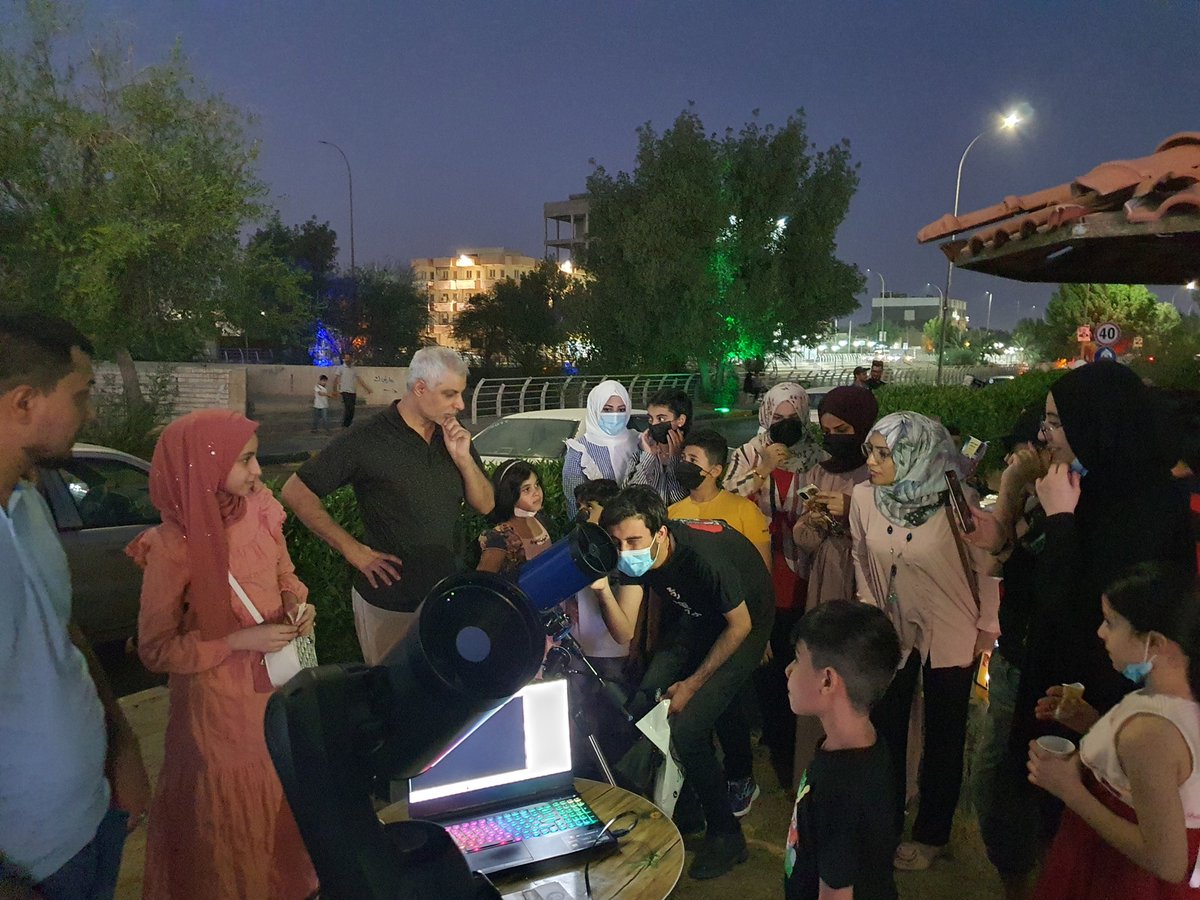 IAU_Outreach's tweet photo. #NOCiraq Hosted an astronomy activity during the last day of the #WorldSpace Week, in Basra Governorate, southern Iraq. https://t.co/Qgx8Mt0QOT