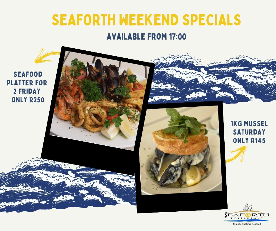 A cold &amp; wet weekend ahead, but don't worry you can get cosy in front of our fireplace. The perfect setting to enjoy our yummy Friday &amp; Saturday specials. Remember they are only available from 17:00, so book now to secure your seat, 021 786 4810.

 #seaforthrestaurant #simonstown