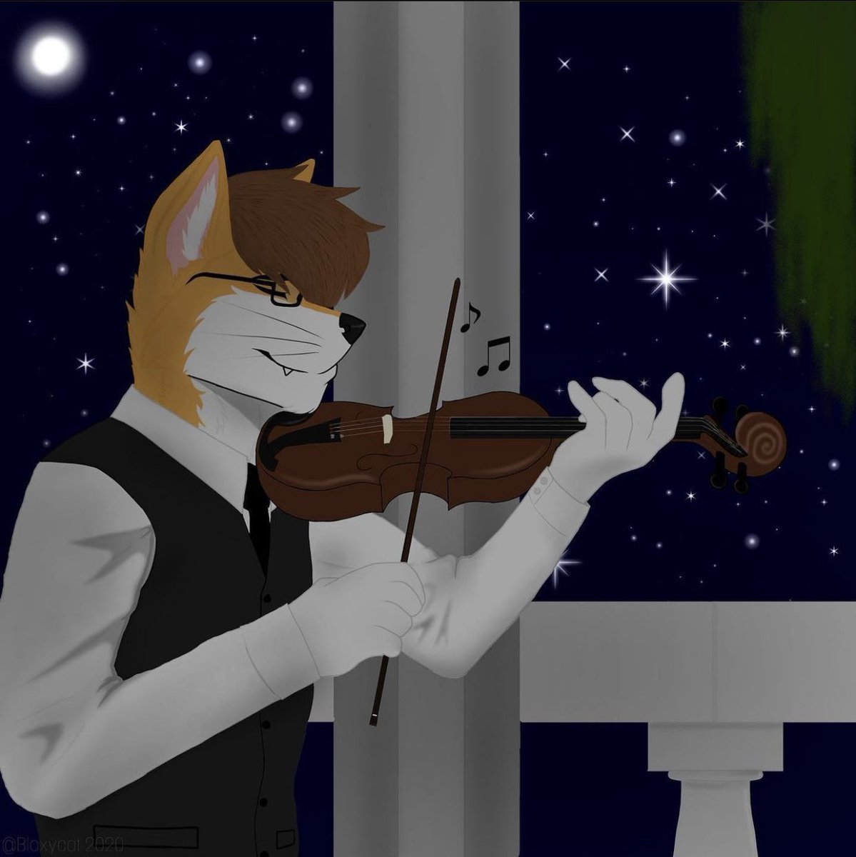 Bloxycat's tweet photo. Violinist Bloxy art piece I did in May 2020 #violinist #violin #music #art #artist #artwork #digitalart #digitalartist #digitalartwork #digitalillustration #furry #furryart #furryartist #furryartwork #furryillistration #furryillustrator #furryfursona #fursona #illustration https://t.co/FuncJqSRDy