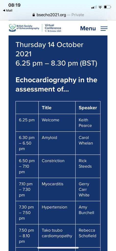 Tom Ingram (@drtomingram) on Twitter photo #BSEcho2021… Thankyou for my smorgasbord of echo delicacies later tonight #BSEcho2021… Thankyou for my smorgasbord of echo delicacies later tonight