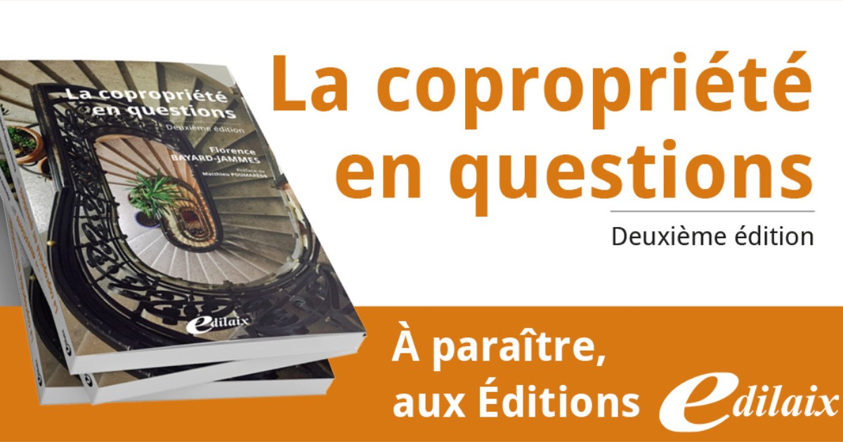 [📚NOUVELLE #PARUTION] La #copropriété en questions
Plus de 250 questions-réponses en droit de la copropriété à jour des dernières évolutions législatives et règlementaires (loi et décrets #ELAN) et de la récente #jurisprudence
<a href="/f_jammes/">JAMMES Florence</a>
🔗edilaix.com/ouvrages/7805-…
<a href="/Inf_rap_copr/">Informations Rapides de la Copropriété</a>
