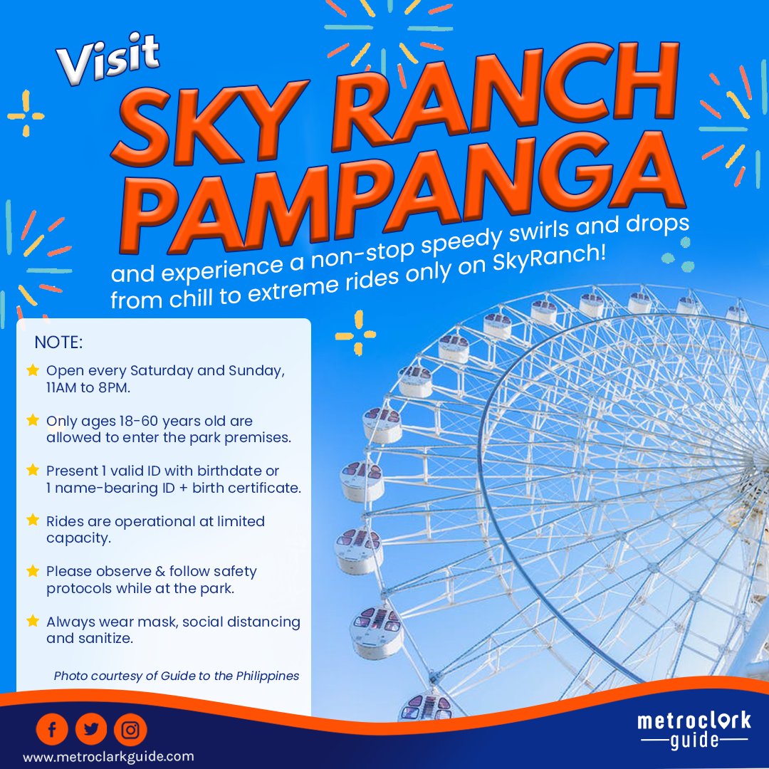 metroclarkguide's tweet photo. You’re never too old for fun and adventure!

Experience a blissful weekend at #SkyRanchPampanga with these must-try rides that will surely make you scream to the top of your lungs.

Time to unleash your inner child!

#MetroClarkGuide #MetroClark https://t.co/Zde8oyKehh