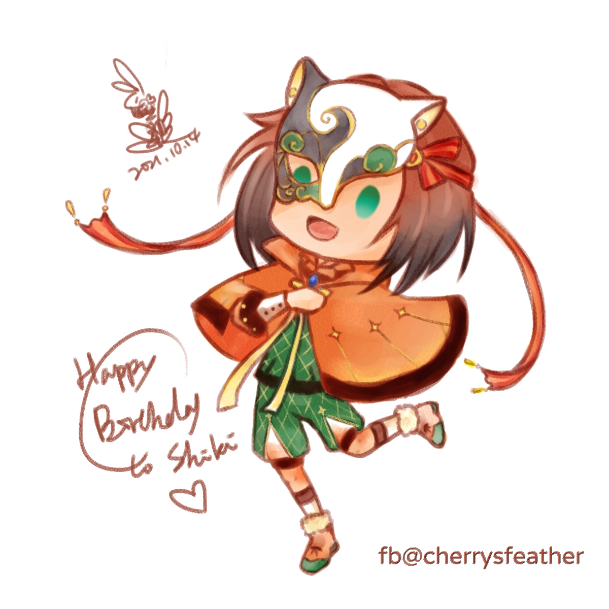 ringnowa's tweet photo. 祝子規生日快樂！お誕生日おめでとう！
文壇這套看起來像南瓜好可愛，最喜歡的部分是貓咪面具♥
__________
#茜色 #在茜色世界與君詠唱 #茜さすセカイでキミと詠う #akaseka 
#正岡子規生誕祭2021 #正岡子規 #アカセカ https://t.co/LkFF6IIg1H