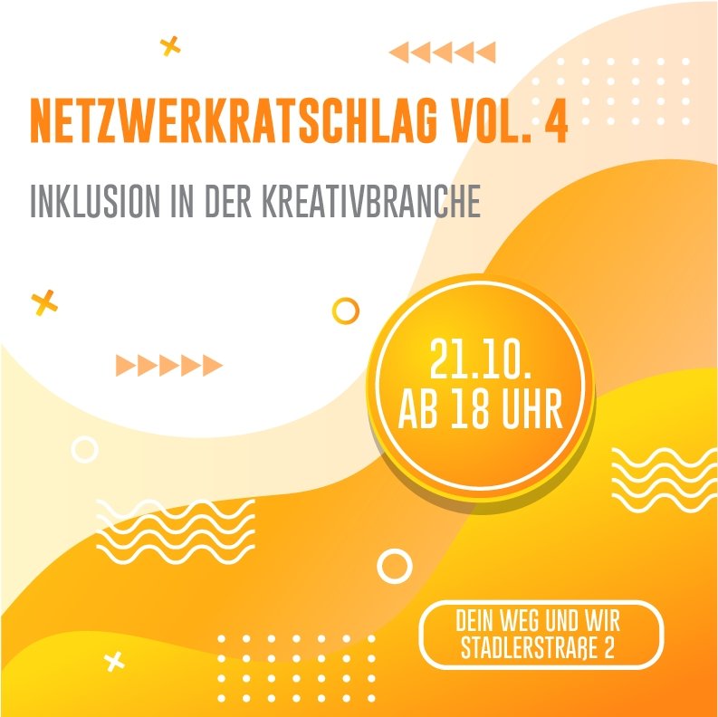 Kreatives Chemnitz-Veranstaltungshinweis:
"Netzwerkratschlag Vol. 4 - Inklusion in der Kreativbranche"
21.10.2021 ab 18 Uhr bei "Dein Weg und Wir" (Stadlerstraße 2, 09126 Chemnitz)

facebook.com/events/2785165…