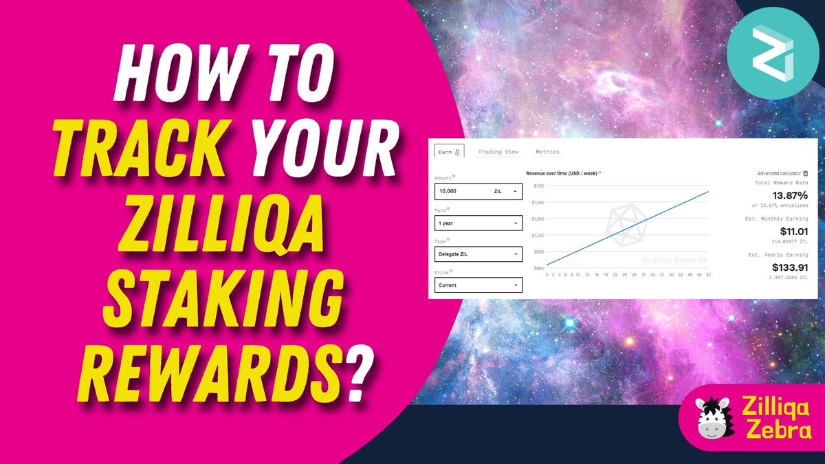 zilliqazebra's tweet photo. โWant to track your $Zil staking rewards?
โก๏ธVisit https://t.co/hBJYZzDZte
โก๏ธPlot amount (USD/ZIL), term and get your est. monthly and yearly earnings
๐ฆ๐ฅGood things must share!!
#Zilliqa #Zilliqans #ZilStaking #Staking #Altcoin #Altcoins https://t.co/OuAMRo5NCt