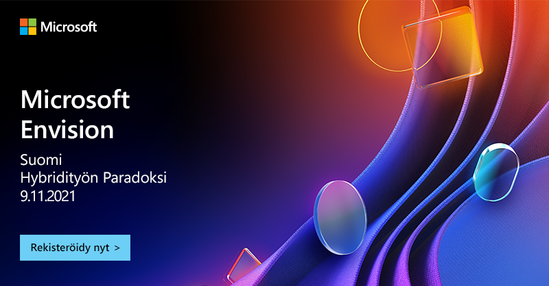 Suomen ja maailman johtavat asiantuntijat keskustelevat työtapojen, tilojen ja työmarkkinoiden murroksesta Microsoft Envision Suomi -päättäjätapahtumassa. Mukana LinkedIn, YIT, Altoura, VARMA ja Microsoftin globaalit asiantuntijat. Varaa paikkasi 👉http://msft.it/6012Xvffj