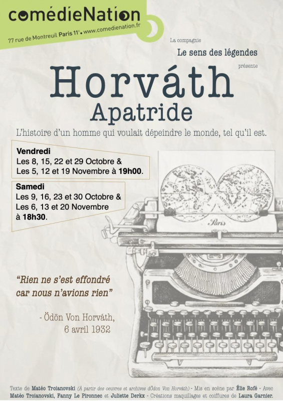 titrespresse's tweet photo. (https://t.co/5RwKZ2DJNX): #Horváth #Apatride à la Comédie Nation : un biopic tout en finesse à découvrir absolument ! : On a beaucoup aimé la pièce de théâtre "Horváth Apatride" à la Comédie Nation qui explore avec poésie la vie du.. https://t.co/SI5lBf7JHa https://t.co/TKavBaA4gr