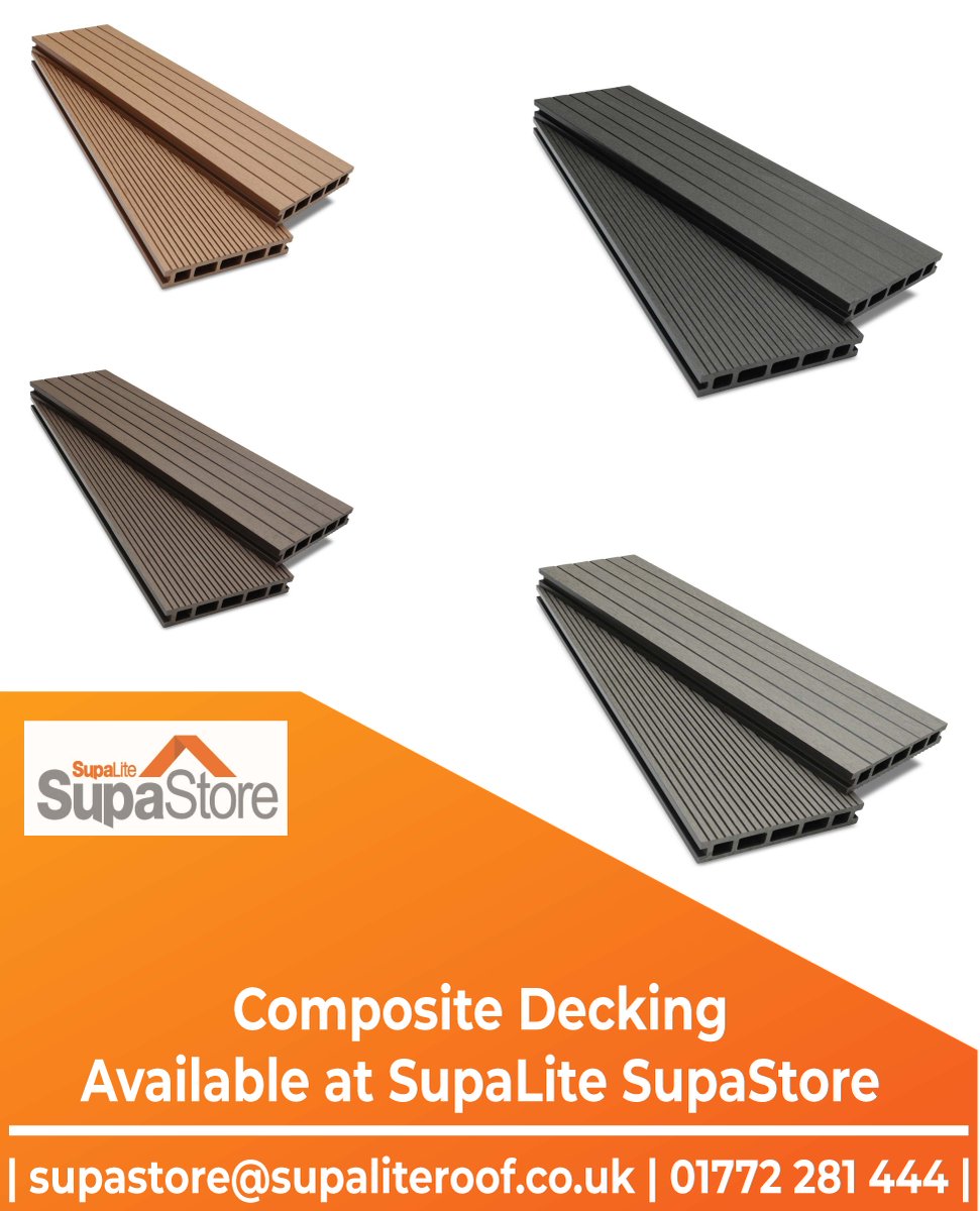 We stock composite decking at SupaStore! Perfect if you're looking to do up your garden soon. 🧡
