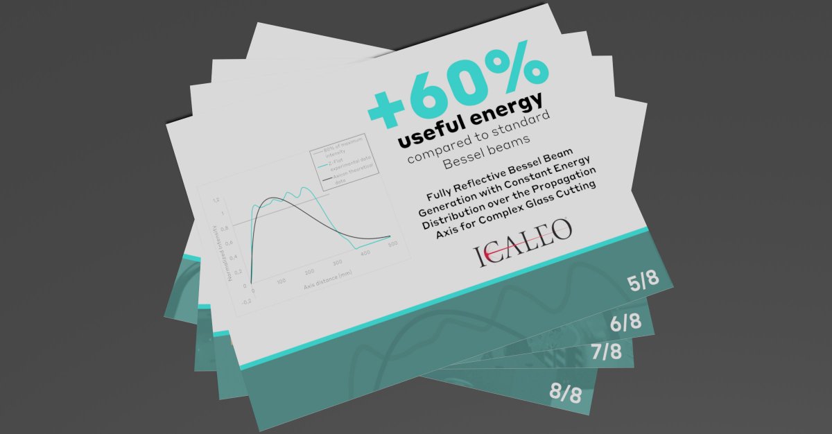 [#ICALEO 2021] Number 5 out of 8 for @CAILabs
 🌟Fully Reflective Bessel Beam Generation with Constant Energy Distribution over the Propagation Axis for Complex Glass Cutting🌟 on Oct. 18 at 10:50am EDT. 
More info: bit.ly/3v6Ri7v 
#beamshaping #besselbeam #glasscutting