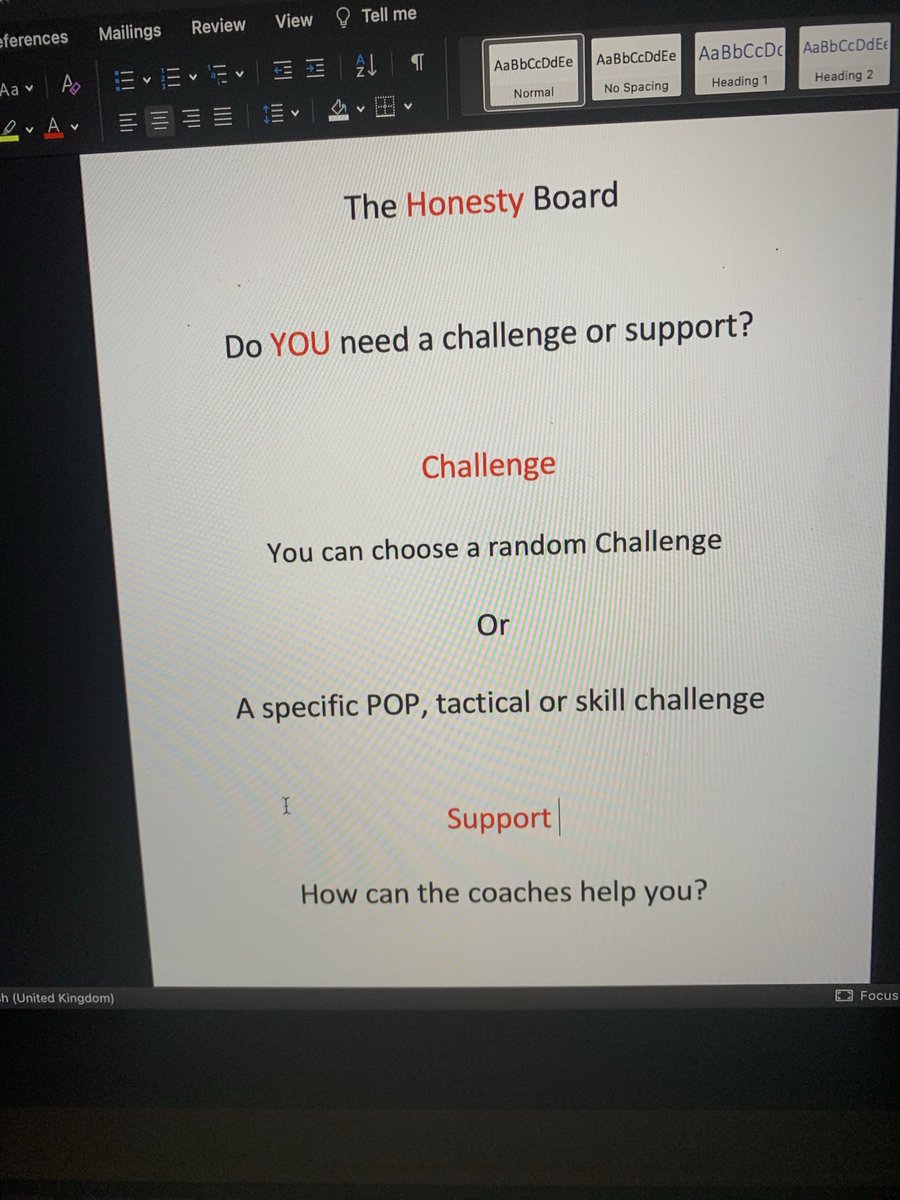 sam_colmer's tweet photo. #padsofknowledge looking at honest player feedback to help with their personal development…players write their name on either the challenge or support whiteboard anytime during the session .work in progress! https://t.co/SBrCCIY1CS