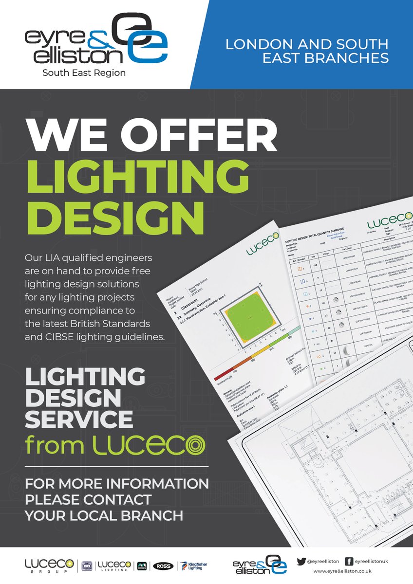 NEED A LIGHTING DESIGN – Try our free service!
eyreandelliston.co.uk/branches
#lighting #designservices #ledlighting #sparky
