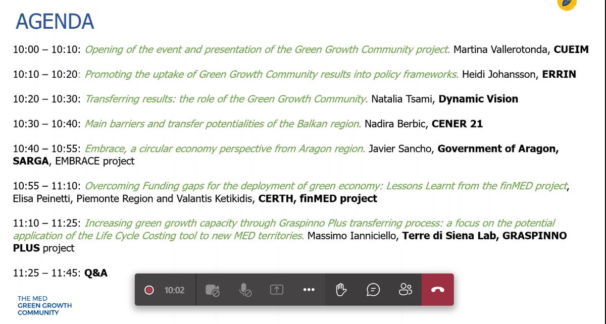 finMEDProject's tweet photo. 🔊Happening NOW! @finMEDProject presenting at ⏰ 10:55 with @regionepiemonte and @CERTHellas
👉Join the #GreenGrowth Community webinar at #CircularWeek2021 !
⭐️ https://t.co/N7kdGmg2rl https://t.co/xrfww0b21e