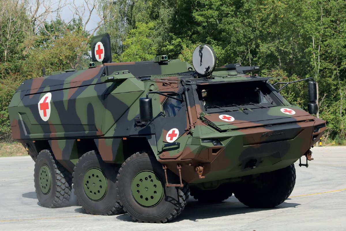 RheinmetallAG's tweet photo. Performance #upgrade: #Rheinmetall presents new high-roof version of the #Fuchs/Fox wheeled #armoured transport #vehicle
https://t.co/pTXDnBpuSS
#Defence #Army #fieldambulance https://t.co/fBzFm5PBVy