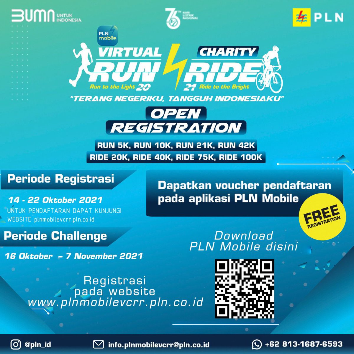 IftorR's tweet photo. #PLNMOBILEVCRR2021
#TerangNegerikuTangguhIndonesiaku
#HLN76
#RunToTheLight
#RideToTheBright https://t.co/tEY2EgF3q1