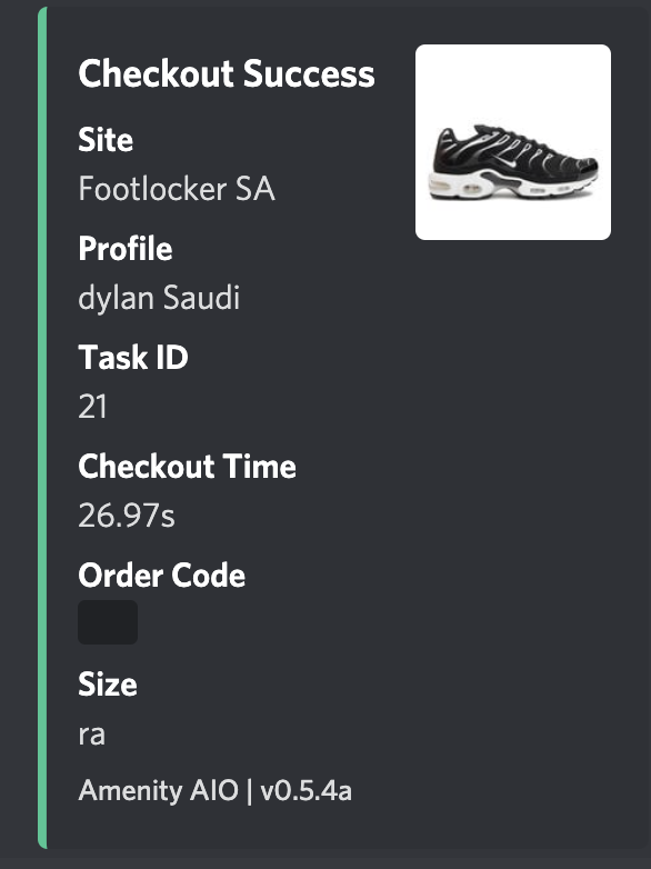Saudi limited discounted item restock
Thanks <a href="/Amenityio/">Amenity</a>
Thanks @ProxiesMasked 
Thnaks @AmenityAIO