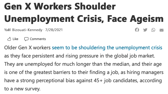 HeyParcoPodcast's tweet photo. Hey GenXers! Guess what? We're screwed! https://t.co/QE2KlKNRgf

#genx #generationx #genxwomen #Ageism #Unemployment #over40 #Over50 #jobseekers https://t.co/rOvvJGaGcU