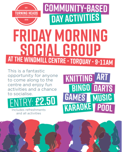 TBankTTogether's tweet photo. Tomorrow -  host of fun activities and people to meet at the Turning Heads Friday social group at @windmillcentre.
Friday social group https://t.co/t0OBdvqpRy https://t.co/bIbFi1w5m4