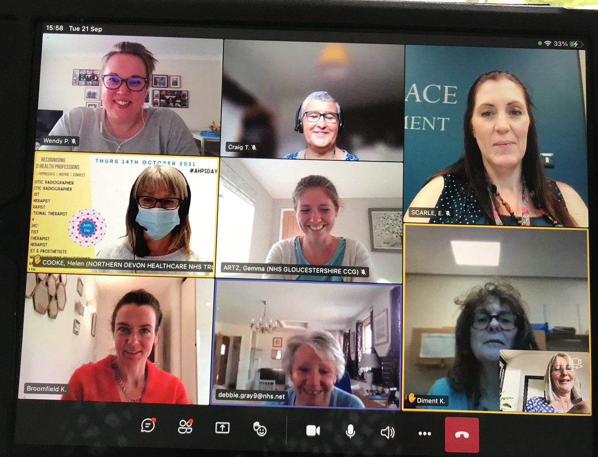 sarahmortonnhs's tweet photo. Some of our fabulous #AHP colleagues meeting for our ⁦@GlosAHPs⁩ Faculty. True collaboration between ⁦@swasFT⁩ ⁦@uniofglos⁩ ⁦@GlosCCG⁩ ⁦@GlosHealthNHS⁩ ⁦@Gloshosptherapy⁩ #Teamwork #AHPsDay https://t.co/EObPsKJlXg