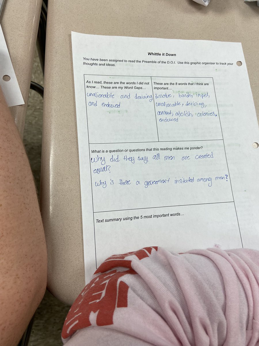 Primary sources you say? How about students breaking down the Declaration of Independence preamble? Finding personal word gaps? What questions or comments do they have on the document? Our students do it all!
