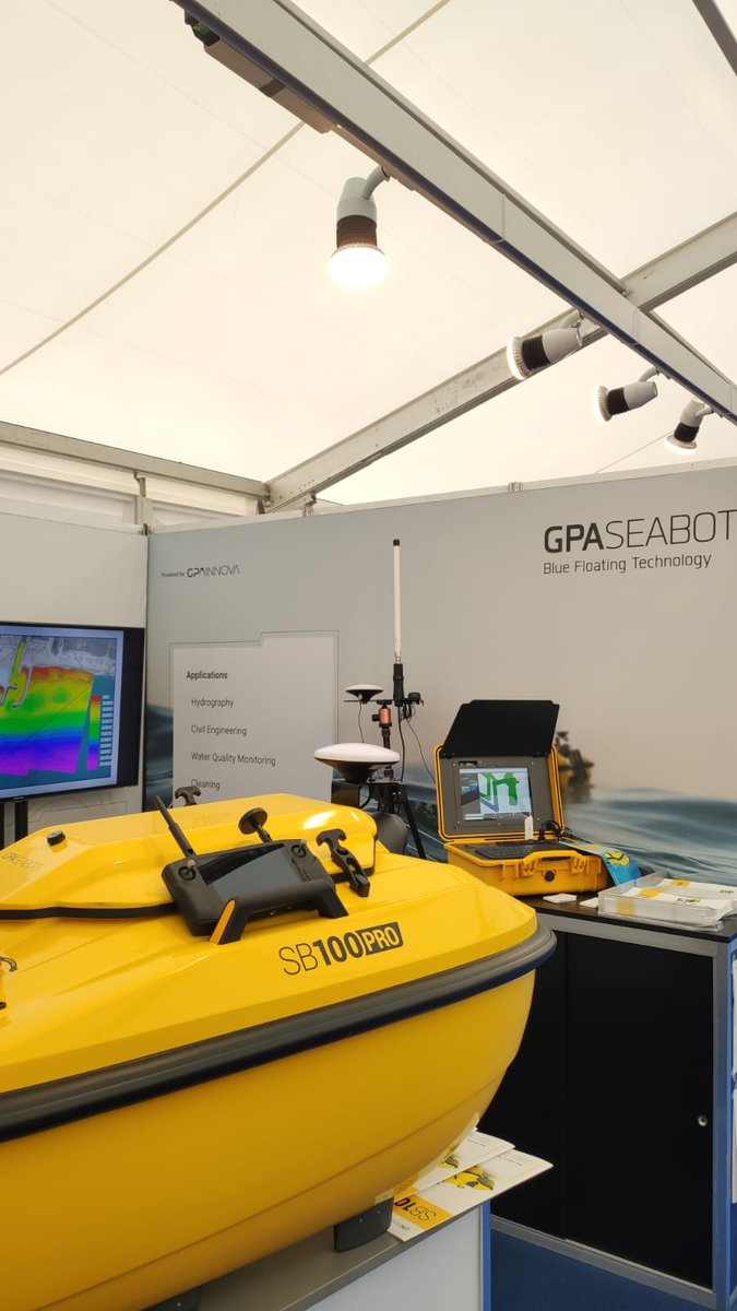 gpaseabots's tweet photo. Last hours to visit #GPASEABOTS at @OceanBusiness  in Southampton (UK)! ⏳ Come and stop by booth W60. Our team will be glad to show you our #marinedrones and solutions based on #marineengineering. #marinerobotics #navalrobotics #navalengineering #robotics #USV #USVs #drones https://t.co/NASnS0WfJ2