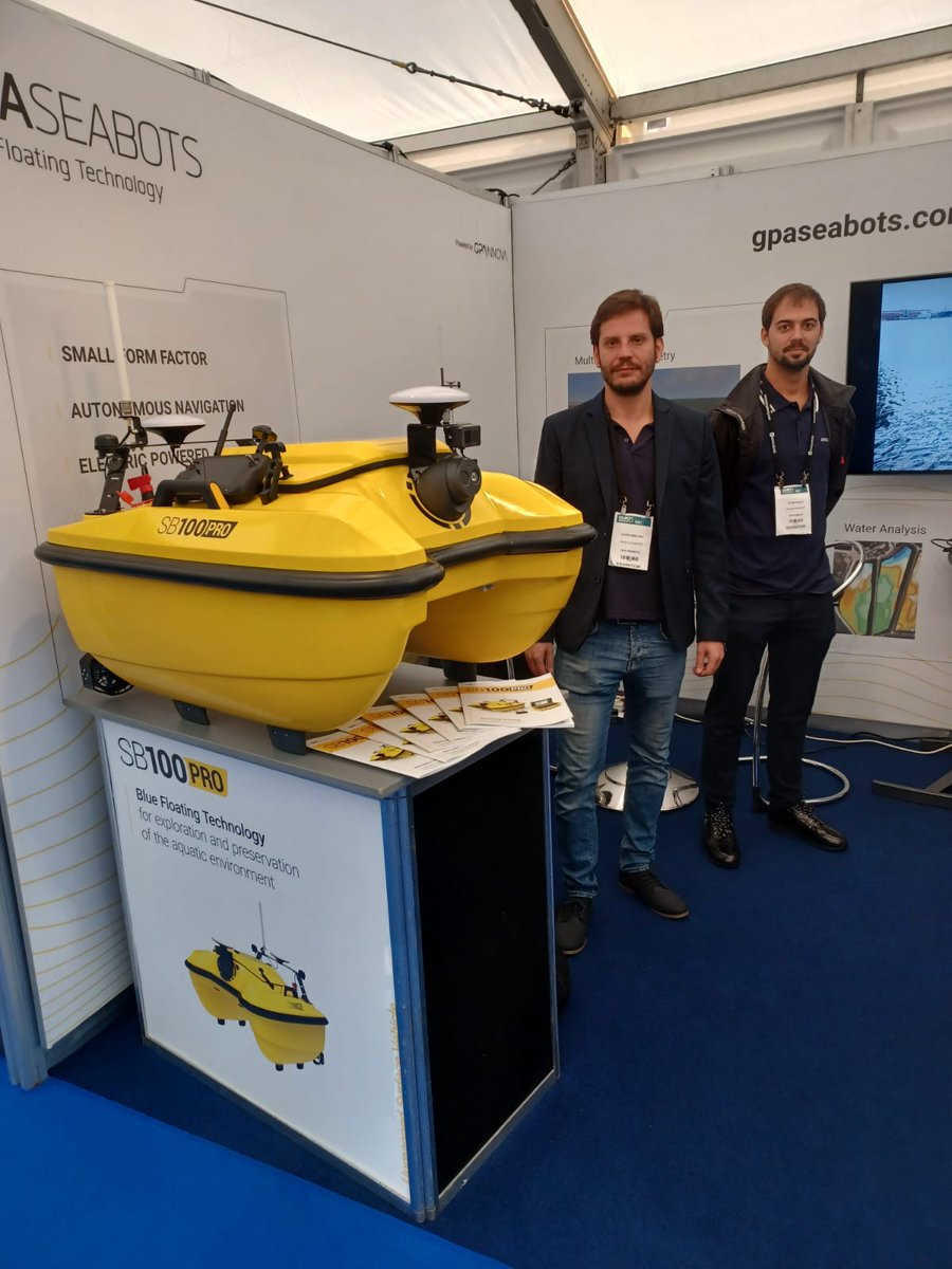 gpaseabots's tweet photo. Last hours to visit #GPASEABOTS at @OceanBusiness  in Southampton (UK)! ⏳ Come and stop by booth W60. Our team will be glad to show you our #marinedrones and solutions based on #marineengineering. #marinerobotics #navalrobotics #navalengineering #robotics #USV #USVs #drones https://t.co/NASnS0WfJ2