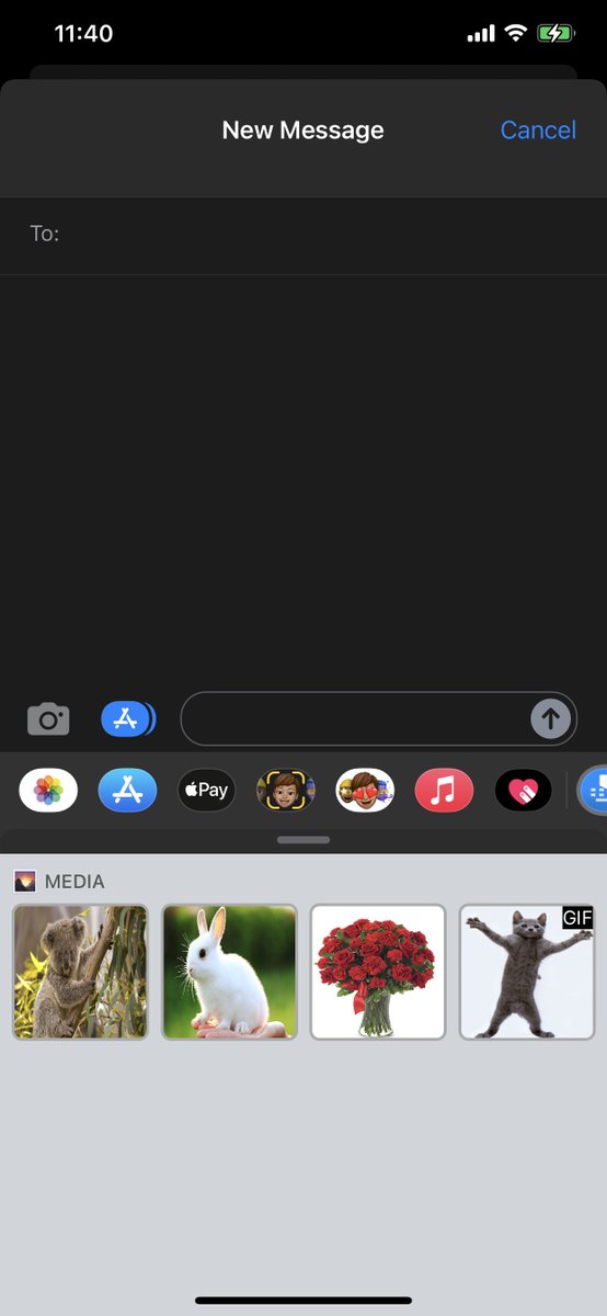 lazyboardapp's tweet photo. 2. Use iMessage extension or Media folder in LazyBoard keyboard to send your media items. https://t.co/jcmBVgVqlL