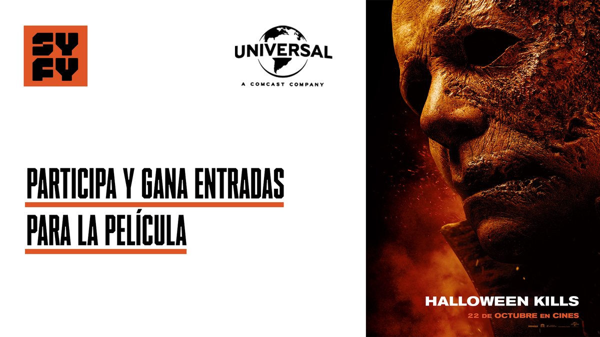 SciFi_Spain's tweet photo. 🎃SORTEO 'HALLOWEEN KILLS'🎃
El 22 de octubre llega #HalloweenKills. Para celebrarlo, estamos sorteando entradas dobles para la película. Para participar:

✅Sigue a @syfy_spain.
✅Da RT a este post.
✅Cita a la persona con la que compartirías el premio.

¡Tienes hasta el 21/10! https://t.co/PDMp42Rtx3