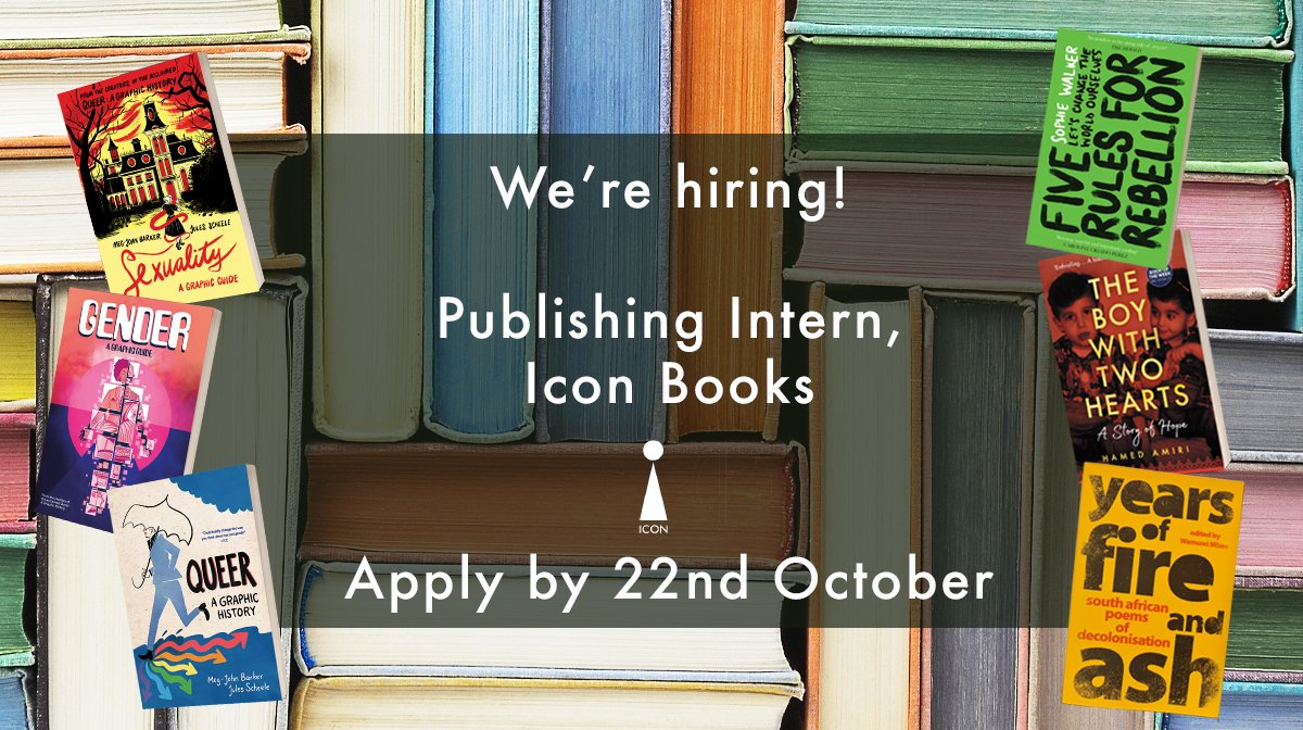 iconbooks's tweet image. ✨🍁Want to work with us on our brilliant list at Icon Books?🍁✨

We&apos;re on the hunt for a Publishing Intern to join our team.

🔎 Could that be YOU? 🔍

(£11.50 p/h, 21 hours p/w)
#BookJobTransparency

💻Apply via @_CreativeAccess&apos;s website
creativeaccess.org.uk/opportunity-de…