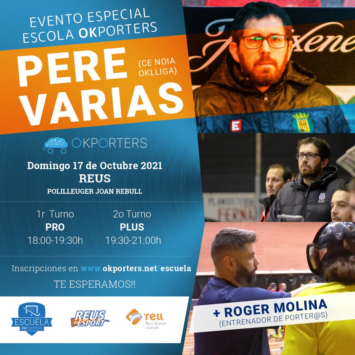 🏑🥅 QUINA SETMANA!! 🤩 
- Divendres Entrenament amb Quim Paüls a #Riudoms  
- Diumenge Entrenament Especial a #Reus amb <a href="/PereVarias/">Pere VARIAS</a> (<a href="/cenoia/">CE Noia Freixenet</a> <a href="/freixenet/">Freixenet</a>) i @rogermolina85. 
 T'hi esperem!! 🙌
📝 Inscripcions aquí: okporters.net/escuela