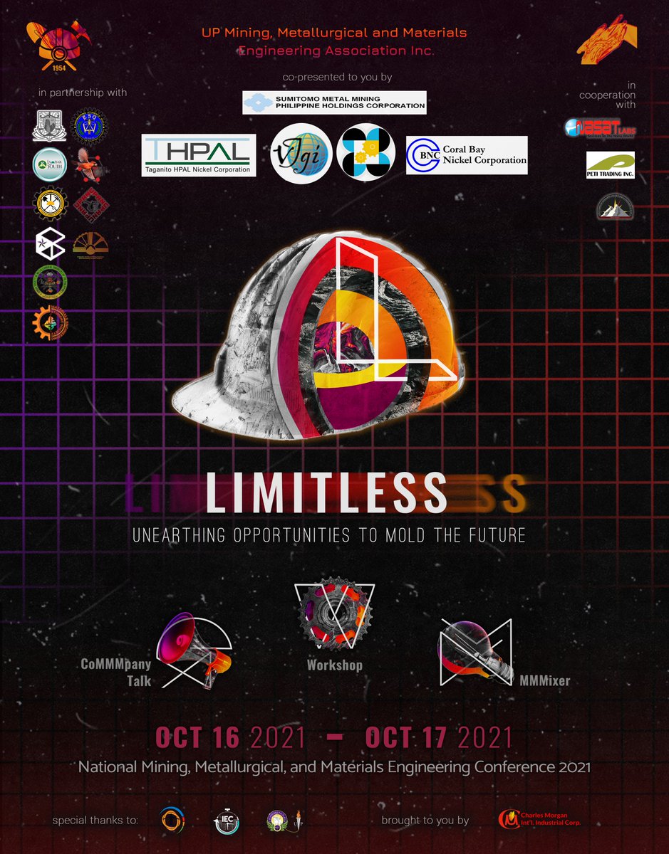 UP49ers's tweet photo. Discover boundless opportunities. Uncover Earth’s deepest secrets.

The UP Mining, Metallurgical, and Materials Engineering Association Inc. proudly presents the National Mining, Metallurgical, and Materials Engineering Conference 2021, with the theme https://t.co/lGlmwptokk