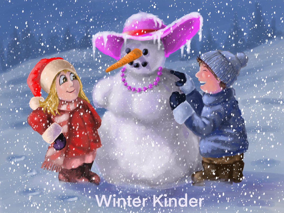 LarryWhitler's tweet photo. Winter Kinder - Snow Woman #illustration #Illustrator #artistsontwitter #penguinrandomhouse #snowwoman #winterkinder #winterkind https://t.co/C9Osm71AVk