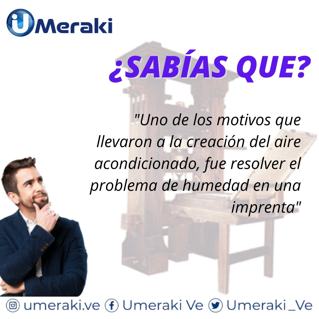 #sabiasque en el año 1902, La imprenta Sackett &amp; Wilhelms Lithographing &amp; Publishing Co. Cansada q el calor y la humedad arruinaran sus trabajos, solicitó a #BuffaloForge un sistema para mejorar la calidad del aire, siendo #carrier el responsable de solucionar el gran problema.