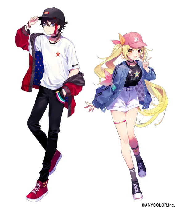 「にじさんじ×STARTER」のコラボ商品に三枝明那さんと星川サラさんを描き下ろさせて頂きました!アパレルアイテムにグッズがつきます。よろしくお願いします!✨ #HICUL 