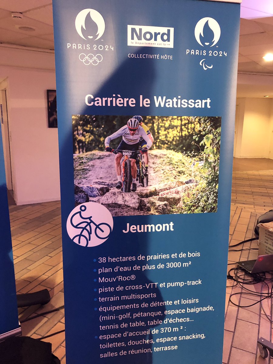 departement59's tweet image. Le Nord présent au séminaire des directeurs techniques nationaux ! L’occasion de valoriser 3 des 27 centres nordistes de préparation pour les Jeux de #Paris2024 : la salle d’Armes à Douai (escrime), Watissart à Jeumont (VTT) et le Stade Delloye à Cambrai (Hockey) #TerredeJeux2024
