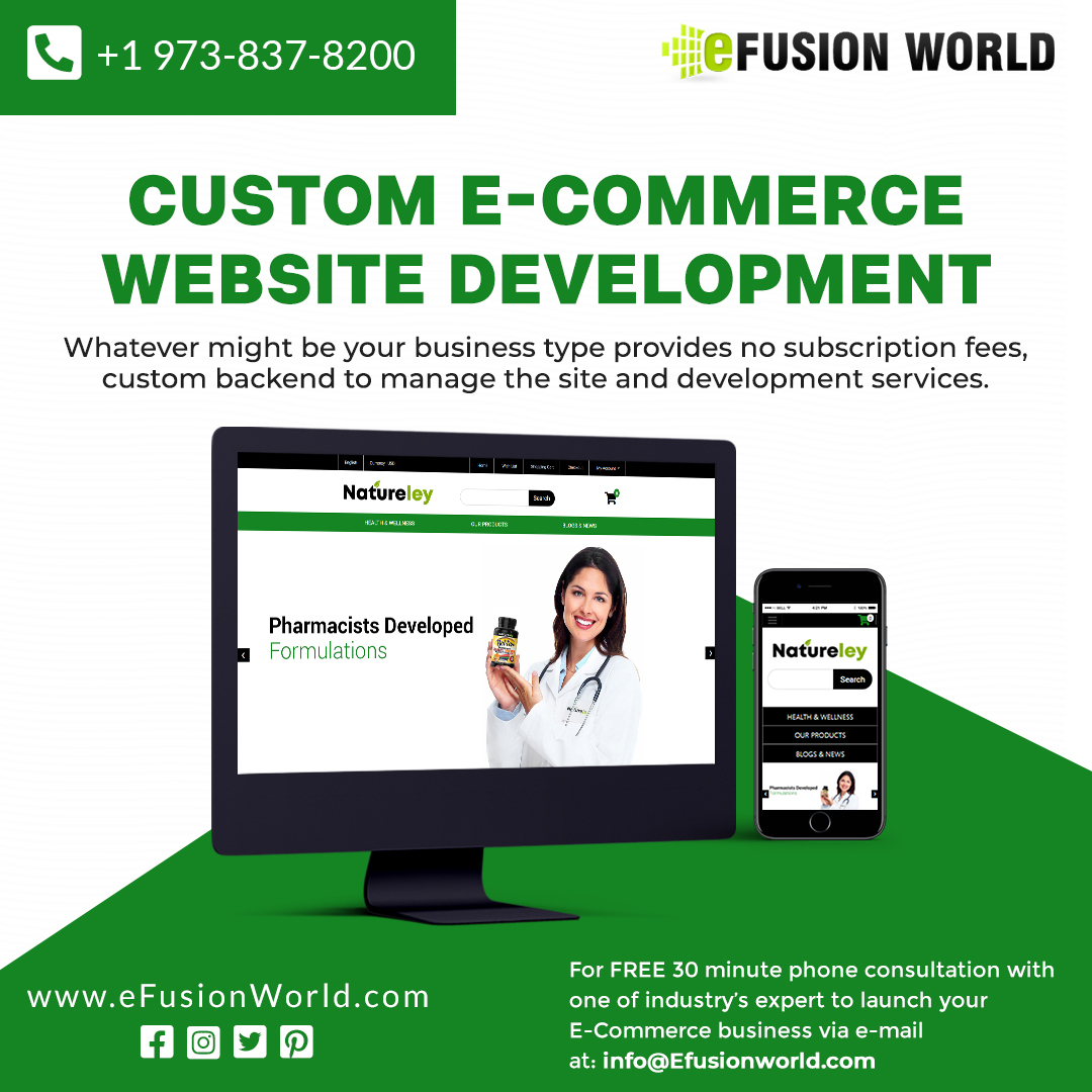 efusionworld's tweet photo. Custom E-Commerce Website Development
Whatever might be your business type provides no subscription fees, custom backend to manage site &amp; services.
For FREE 30 minute phone consultation with industry expert to launch your E-Commerce business via e-mail at info@efusionworld.com. https://t.co/9I6PbEkcZ5
