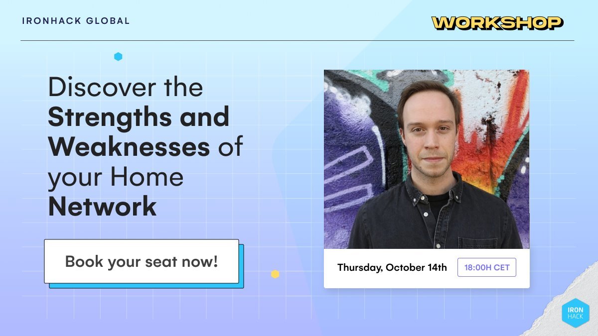 #WORSKSHOP TODAY 6pm CET! 📅 From #viruses and #trojanhorses to #spyware and #computer worms, protecting your #Home #Network and devices can sound pretty strange, complicated, and daunting. But fear not! Save your spot now! 👉 bit.ly/3jkzL79