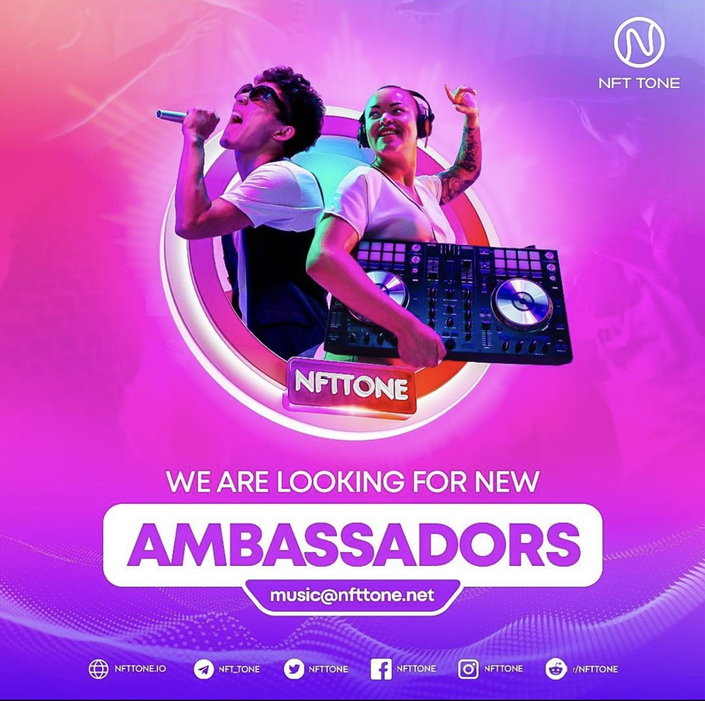 nfttone's tweet photo. 🚨 Marketplace soon launching🚨

Help us find our next ambassador🎵🔥

Retweet like and tag 3 friends. 

We draw 2 winners of $ 300 in tone on Sunday👀 https://t.co/WFKvjaskyZ