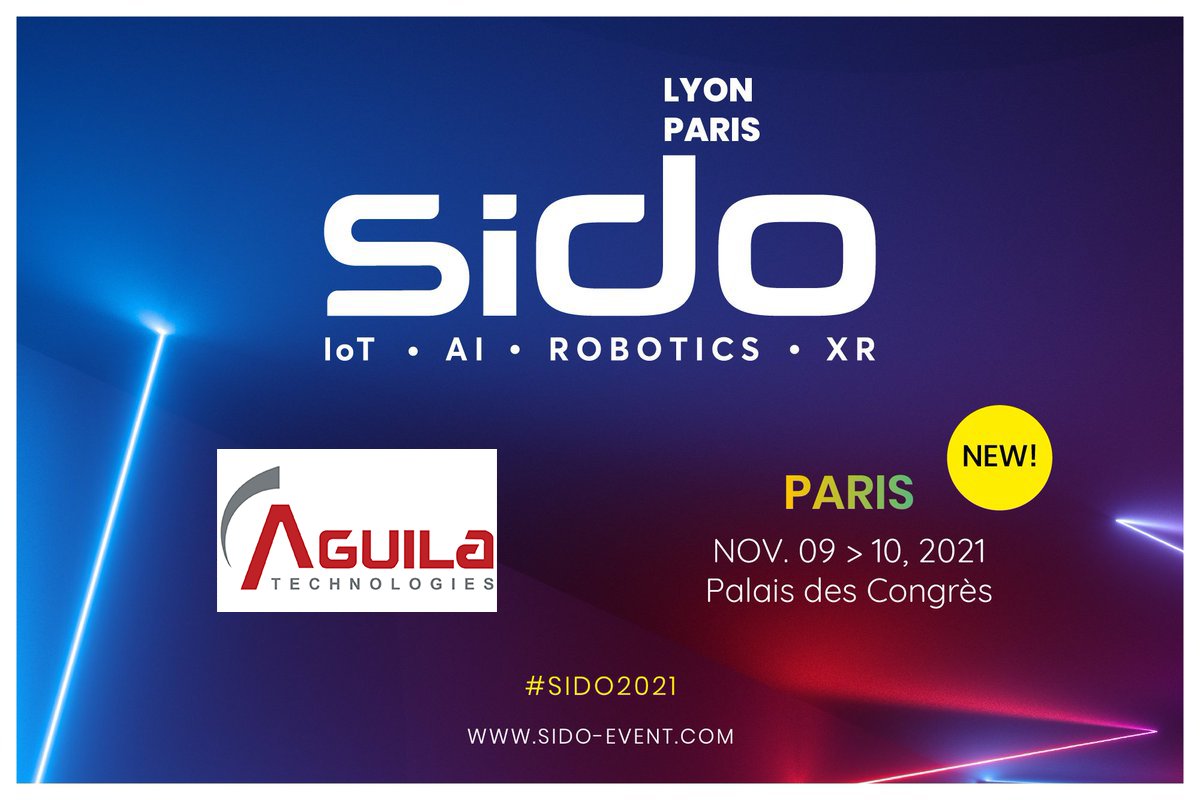 AguilaTech's tweet photo. 📣 SAVE THE DATE 📣
Aguila Technologies sera présent au salon @SIDOevent  à Paris, dédié aux technologies IoT, IA, XR et Robotique.
Nous serons ravis de pouvoir échanger avec vous lors de cette édition parisienne, qui aura lieu du 9 au 10 novembre 2021 !
#sidoevent #evenement https://t.co/TT7UTvStCk