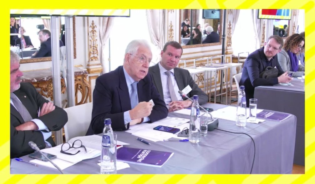 FriendsofEurope's tweet photo. 'Good politics requires political imagination, and a bit of luck,' says Mario Monti (@SenatoreMonti) at today's #StateofEU, and concludes that the EU has responded to the #CovidRecovery in just this way. #EUaddedvalue https://t.co/yGg70JUkwL