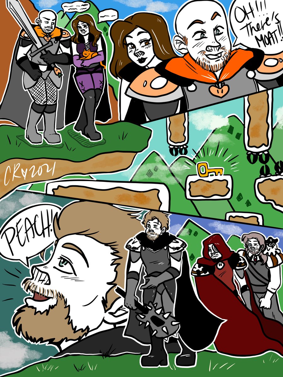 Danarky Page #15
Peach and Lucy have come out the other side of the canyons and spotted Moat down below. The only problem now is getting to him. 
Both groups of Heroes don't quite realize it yet, but they're now stuck in a very Sticky Situation. 😉👌
#pmw #pmwcomic