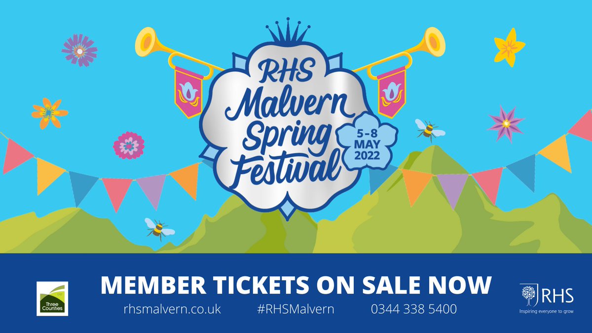 MalvernShows's tweet image. RHS Malvern Spring Festival tickets, 5-8 May 2022, are now on sale exclusively for RHS and Three Counties Members 💐🌻🌼

⏰ Save with exclusive Early Bird tickets! 

To book tickets, visit our website: rhsmalvern.co.uk/buy-tickets/