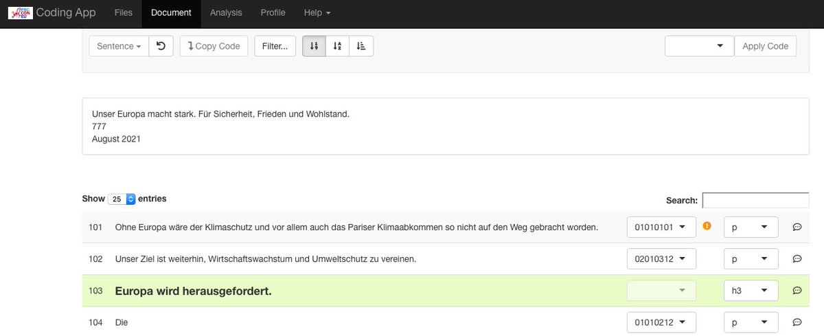 ProConEuProject's tweet image. WP2 of ProConEU, @danielabraunlmu and @AnnReinl, are teaching our expert coders how to code Euromanifestos using the Coding App developed by the @manifesto_proj team @WZB_Democracy