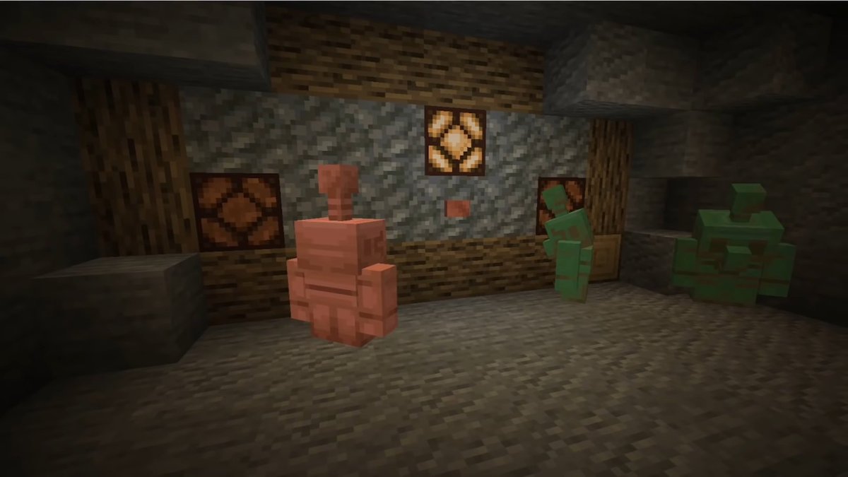 マイクラ1 19アップデートでみんなの投票によって来るかもしれない新モブの Copper Golem 銅ゴーレム 銅で出来てるので錆びてしまう 最後には動かなくなっちゃう ランダムに銅のボタンを押すのが好き 新しいレッドストーン回路の予感 マイクラ マイクラ1 19アップデートでみんなの投票によって来るかもしれない新モブの Copper Golem 銅ゴーレム 銅で出来てるので錆びてしまう 最後には動かなくなっちゃう ランダムに銅のボタンを押すのが好き 新しいレッドストーン回路の予感 マイクラ