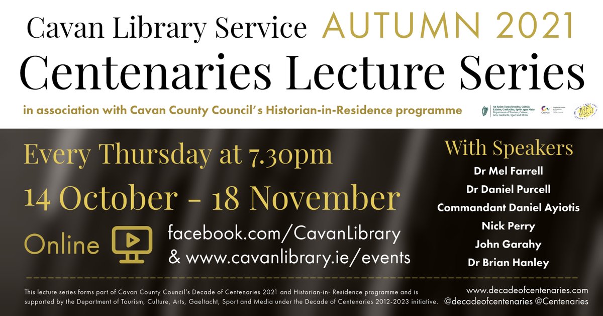 Cavan County Council (@cavancoco) on Twitter photo The <a href="/CavanLibrary/">Cavan Library Service</a> autumn series of <a href="/Centenaries/">Centenaries@HistIrl</a> Lectures gets underway today at 7.30pm, with a lecture on 'The Will of the People Today: County Cavan and the Anglo-Irish Treaty' by Dr Mel Farrell. Watch at facebook.com/cavanlibrary or at cavanlibrary.ie/events The <a href="/CavanLibrary/">Cavan Library Service</a> autumn series of <a href="/Centenaries/">Centenaries@HistIrl</a> Lectures gets underway today at 7.30pm, with a lecture on 'The Will of the People Today: County Cavan and the Anglo-Irish Treaty' by Dr Mel Farrell. Watch at facebook.com/cavanlibrary or at cavanlibrary.ie/events