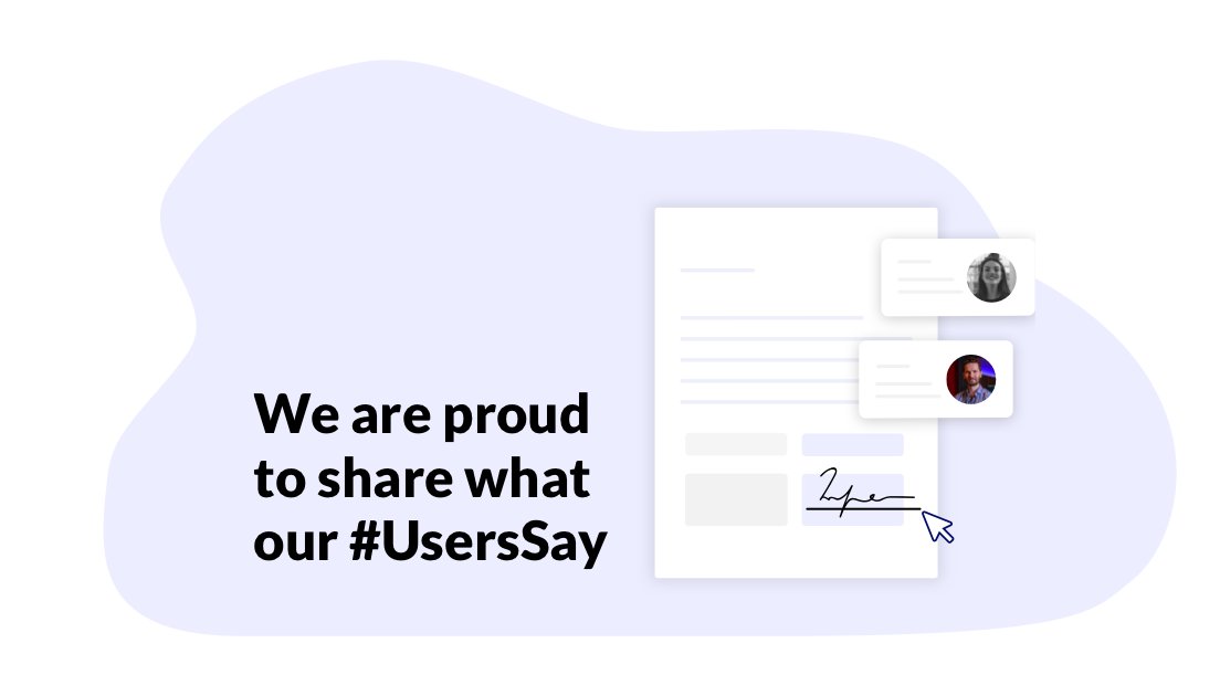 SignRequest's tweet image. We work hard to make sure you benefit from everything our solution delivers: reliable, secure, and seamless e-signing for an affordable price. Don’t take our word for it. Read what SignRequest #UsersSay: bit.ly/3lGOj28 #userreviews #esignatures #signrequest